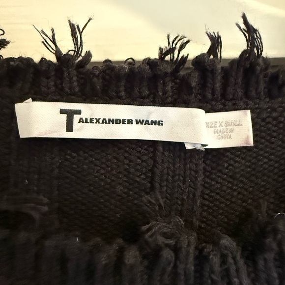 T by Alexander Wang Black Knit Cropped Sweater - Picture 3 of 4